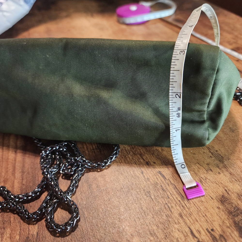 Prada Olive Green Nylon Crossbody with Black Chain Strap - Picture 15 of 16